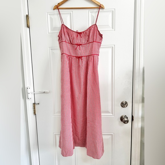 NWT Doen Belline Gingham Check Midi Dress - Picture 3 of 10